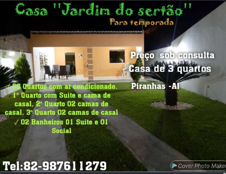 Casa jardim para temporada em Piranhas-Alagoas