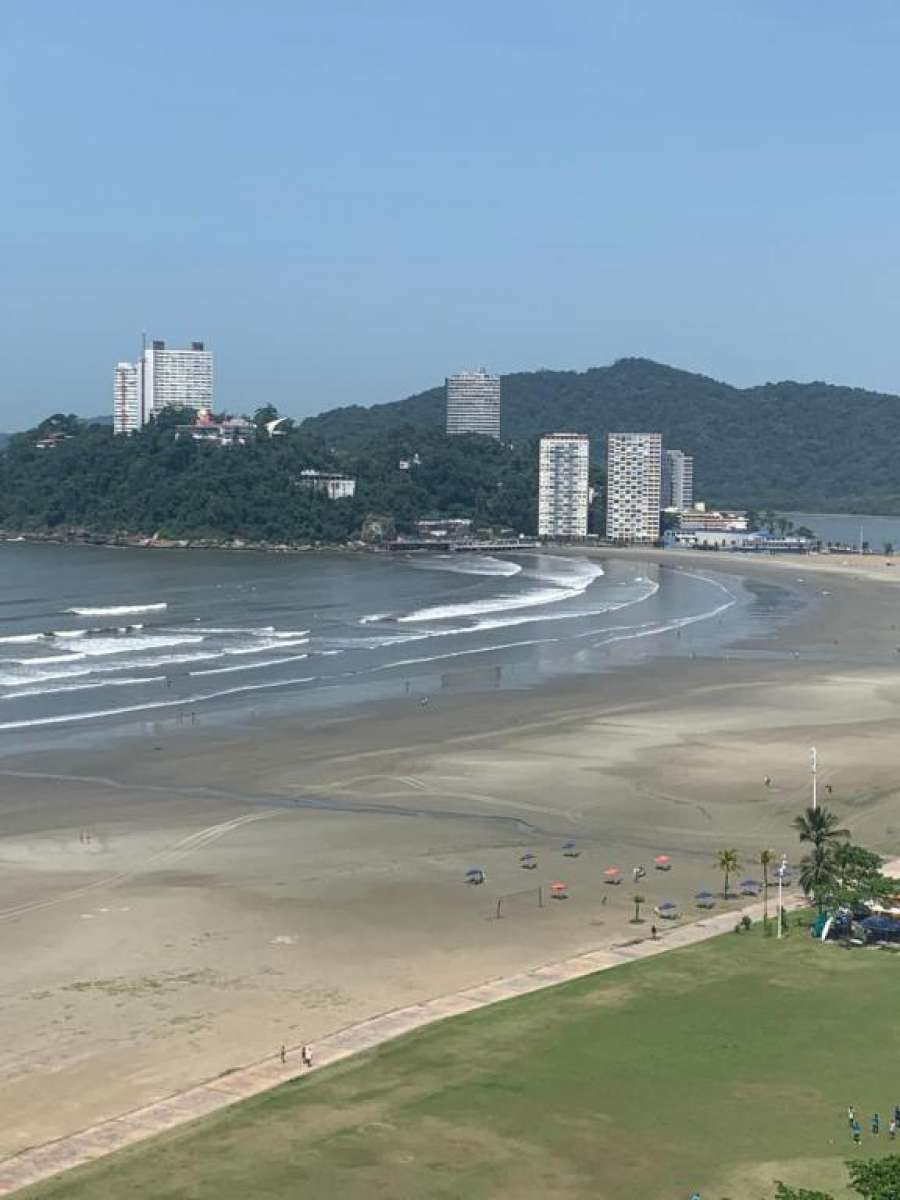 Foto do São Vicente Itararé prédio frente mar apto fundo vista parcial