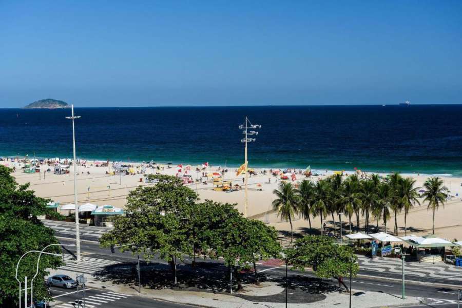 Foto do Studio com linda vista para a praia de Copacabana!